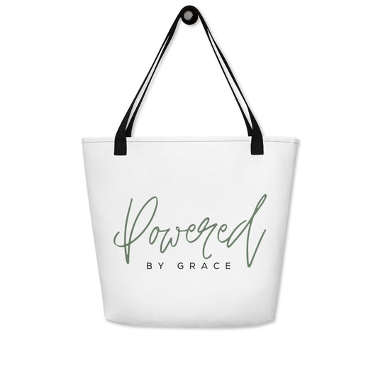 POWERED BY GRACE Large Tote Bag