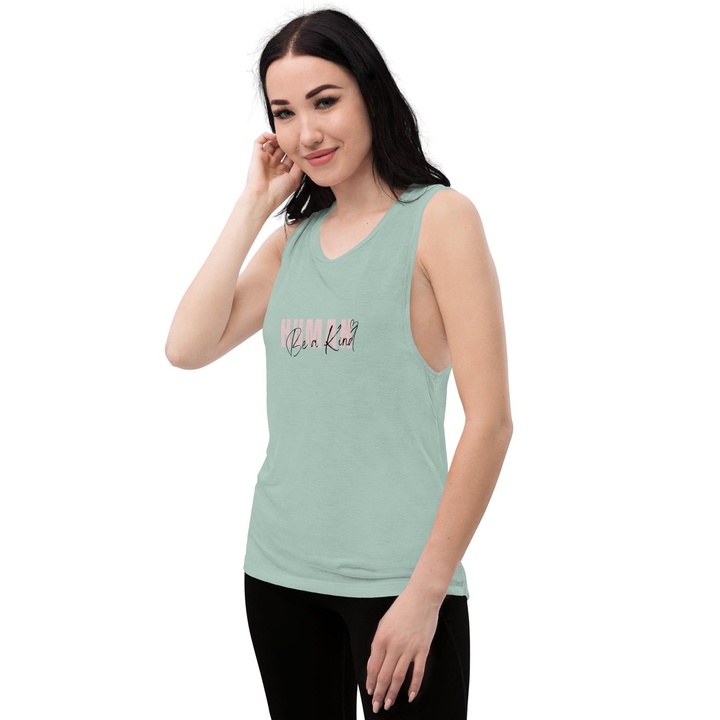 " Be a kind Human " Ladies’ Muscle Tank by admire Thread