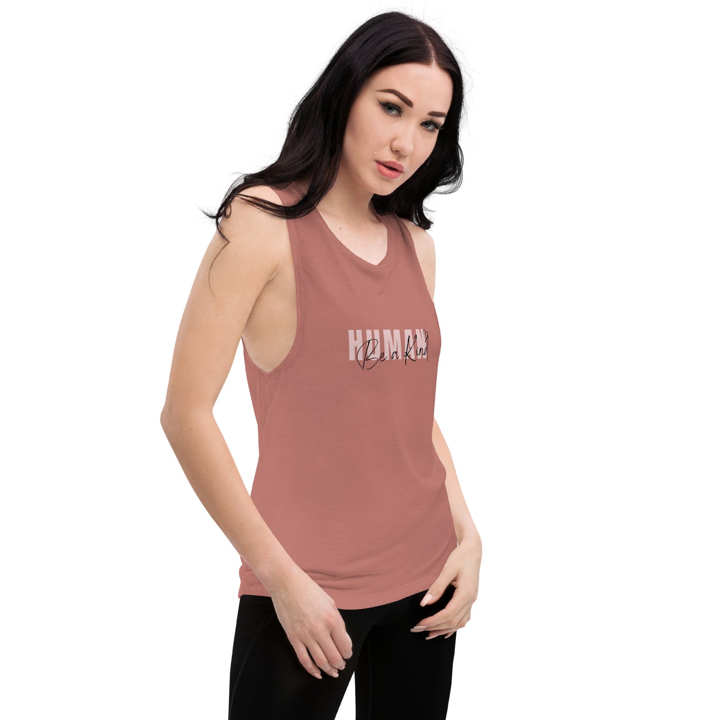 " Be a kind Human " Ladies’ Muscle Tank by admire Thread